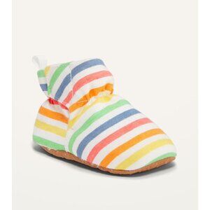 Old Navy Rainbow Cozy Secure-Close Booties Baby Size 3-6M/2
